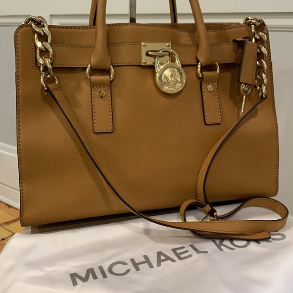 Michael Kors Handbags - Michael Kors Large Gold Chain Hamilton Tote with Dust Bag